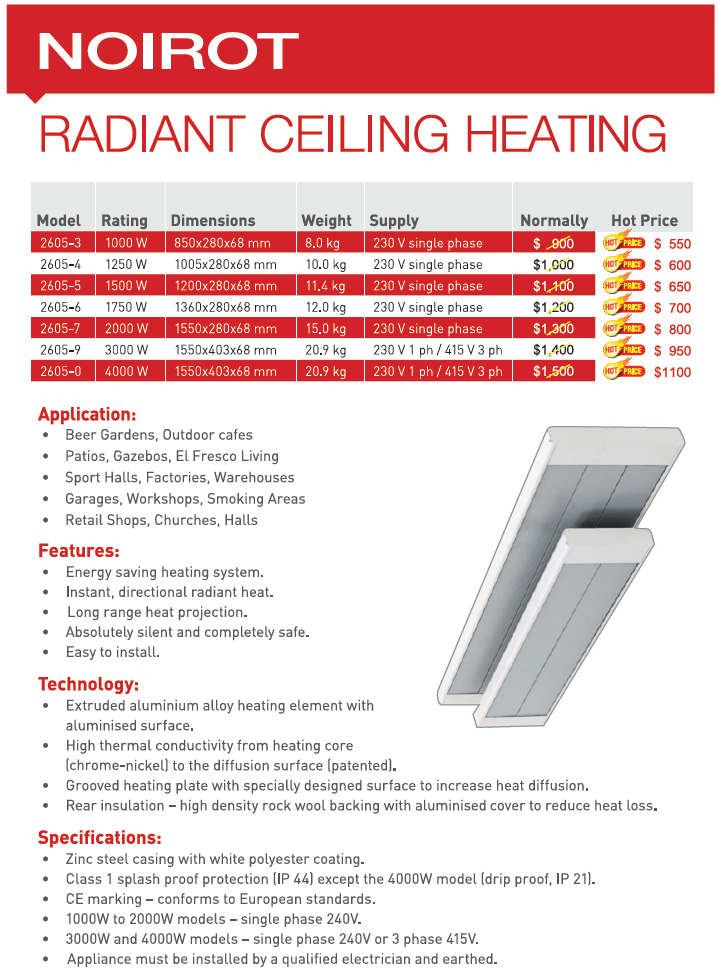 Noirot Radiant Ceiling Heating Crown Group Pty Ltd